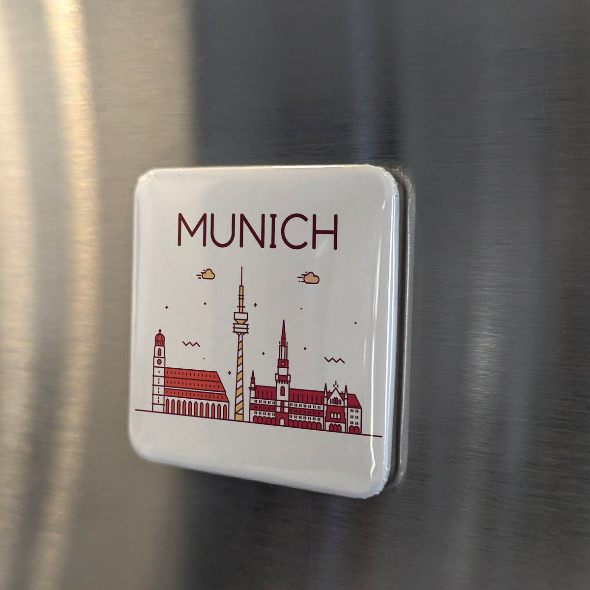Munich Germany Magnet | Bavarian Capital on the Isar and Heart of German Beer Culture | 2x2 | Made in Canada