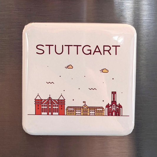 Stuttgart Germany Magnet | Cradle of the Automobile in the Valley of the Neckar | 2x2 | Made in Canada - PhiloPerse