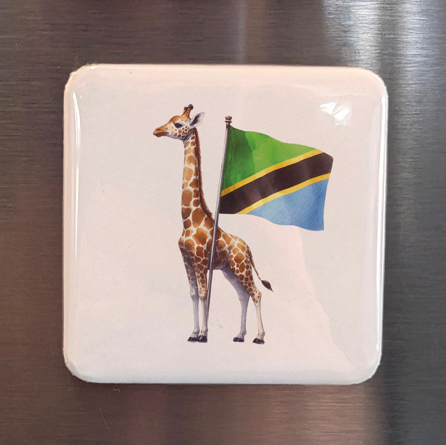 Tanzania Africa Magnet | Giraffe of the Serengeti | 2x2 | Made in Canada