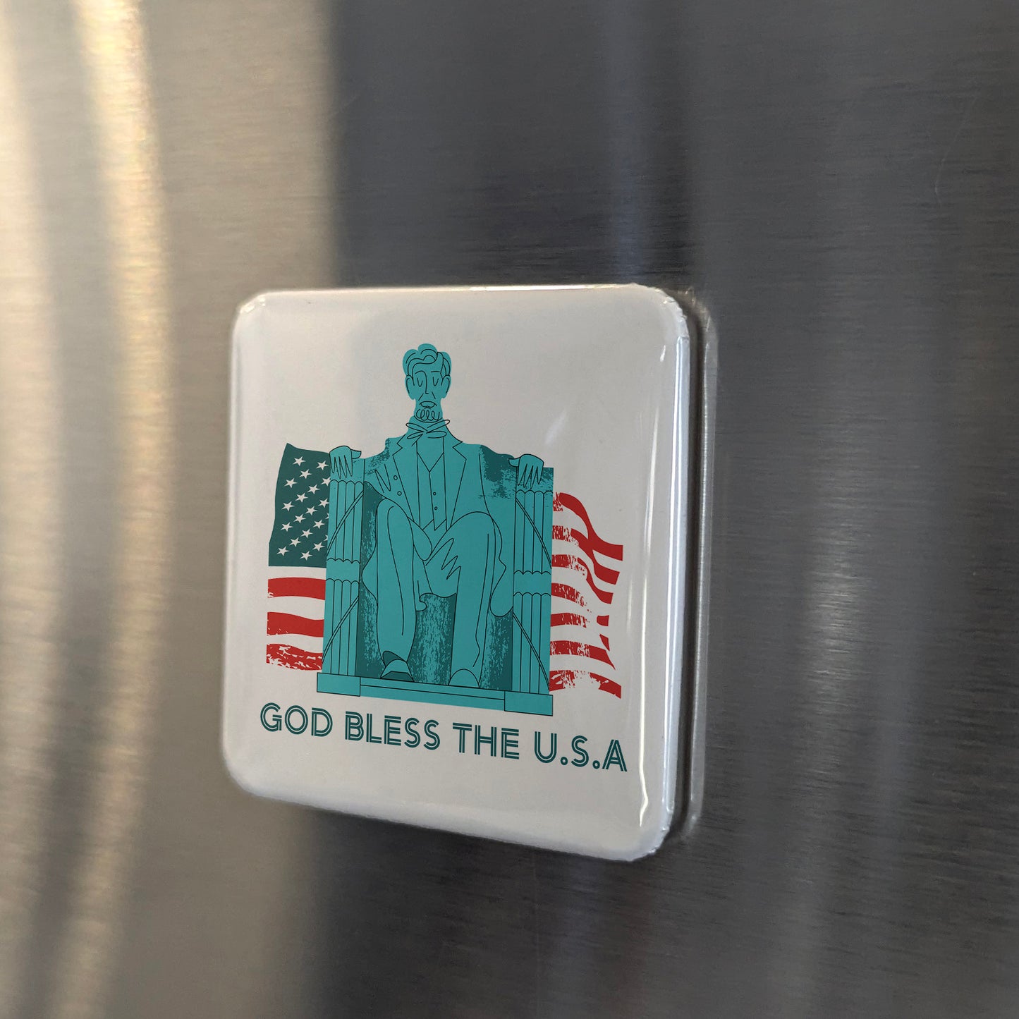 USA Magnet | God Bless the U.S.A | 2×2 | Made in Canada - PhiloPerse