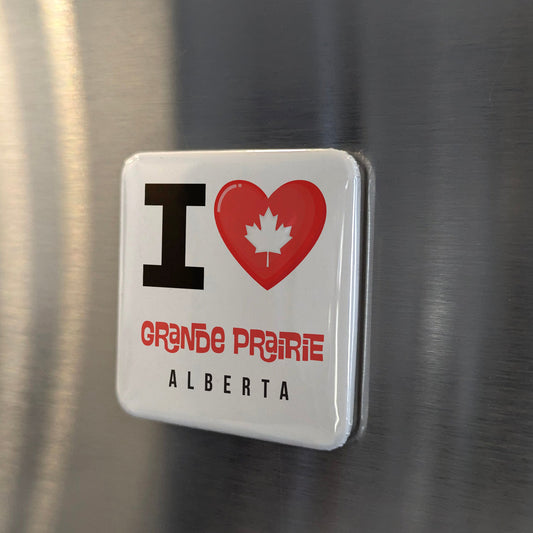 Grande Prairie Alberta Magnet | Capital of the Peace Country | 2x2 | Made in Canada - PhiloPerse