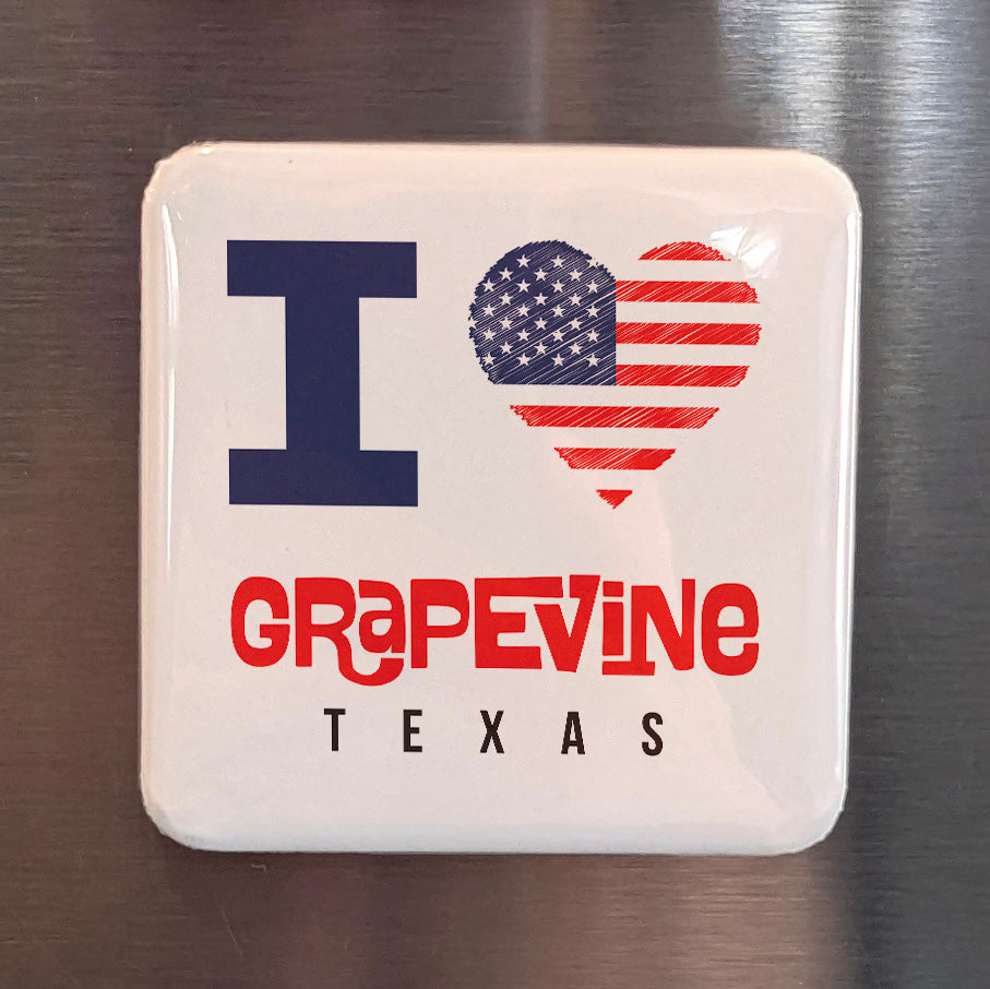 Grapevine Texas Magnet | Christmas Capital of Texas | 2x2 | Made in Canada