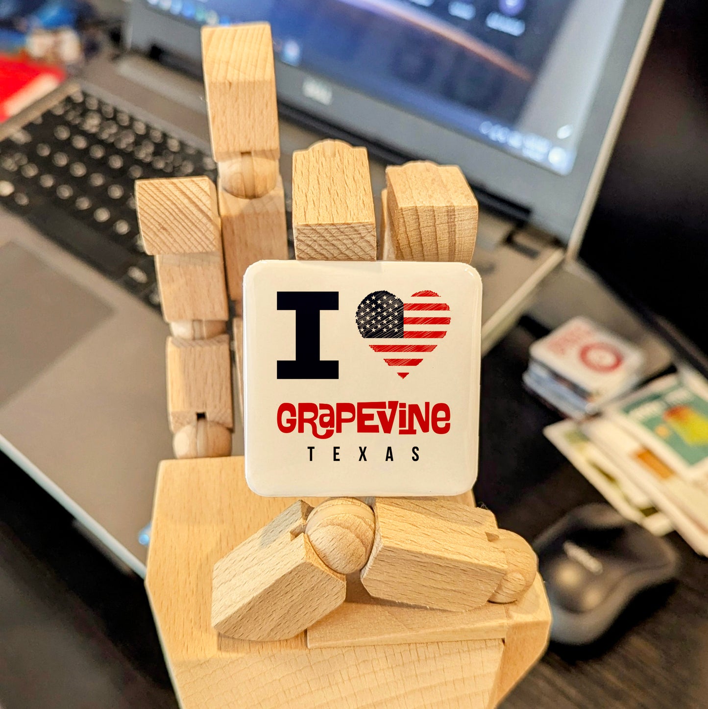 Grapevine Texas Magnet | Christmas Capital of Texas | 2x2 | Made in Canada