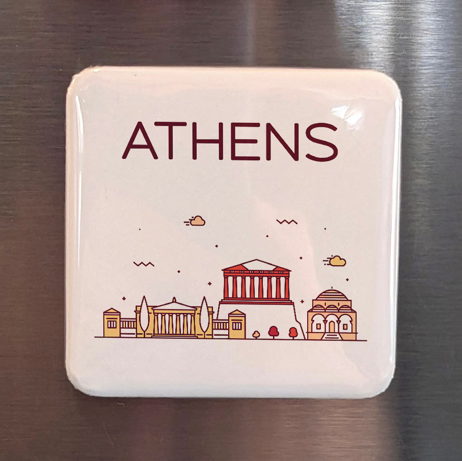 Athens Greece Magnet | Cradle of Democracy on the Rock of the Acropolis | 2x2 | Made in Canada