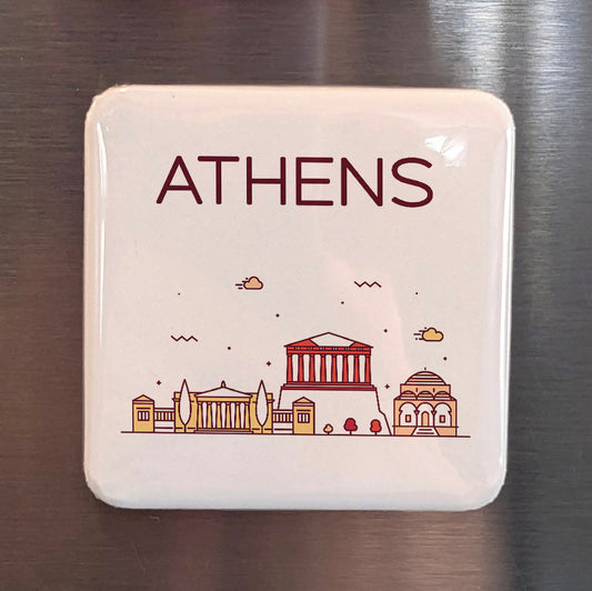 Athens Greece Magnet | Cradle of Democracy on the Rock of the Acropolis | 2x2 | Made in Canada - PhiloPerse