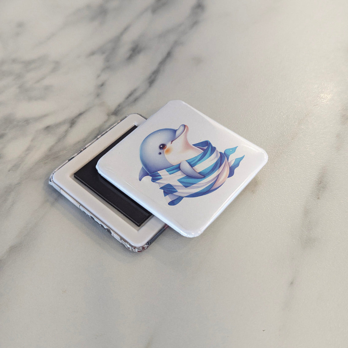 Greece Magnet | Sacred Dolphin of the Aegean and Ancient Greek Maritime Spirit | 2x2 | Made in Canada