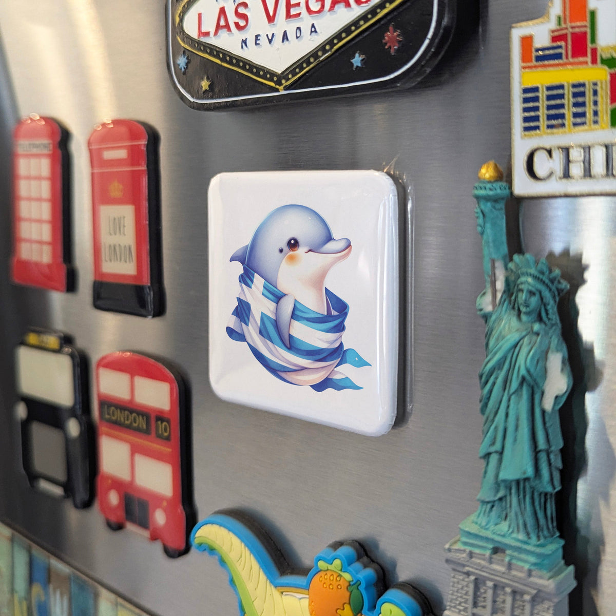 Greece Magnet | Sacred Dolphin of the Aegean and Ancient Greek Maritime Spirit | 2x2 | Made in Canada