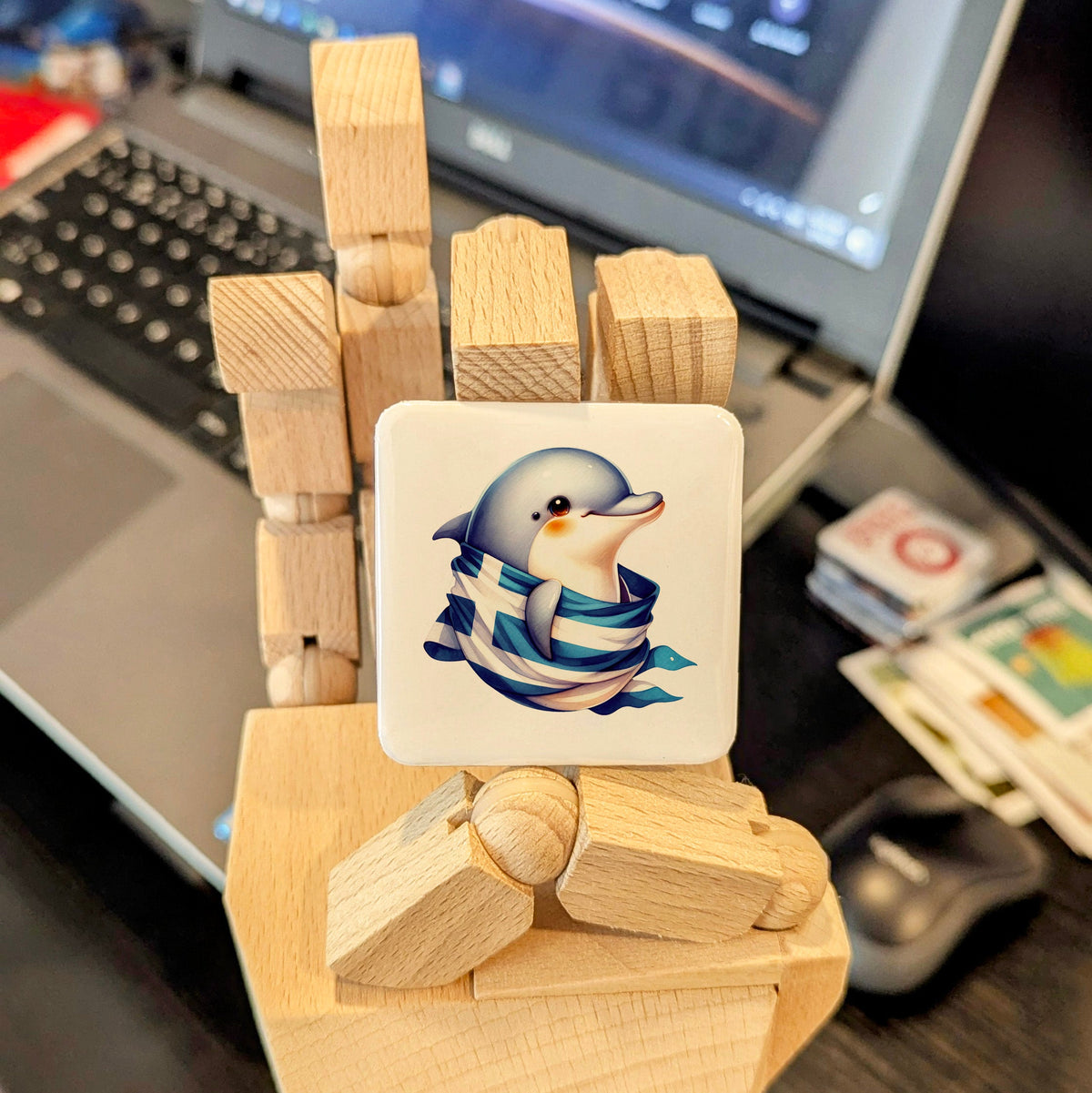Greece Magnet | Sacred Dolphin of the Aegean and Ancient Greek Maritime Spirit | 2x2 | Made in Canada