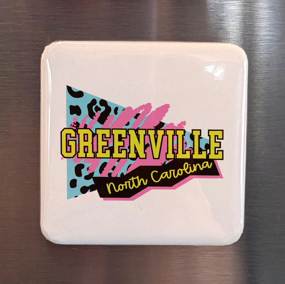 Greenville North Carolina Magnet | Retro Glam | 2×2 | Made in Canada - PhiloPerse