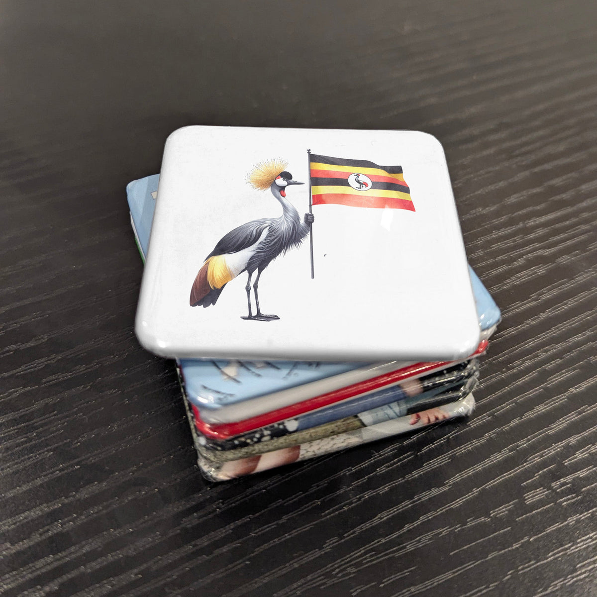 Uganda Africa Magnet | Grey Crowned Crane of the Pearl of Africa | 2x2 | Made in Canada