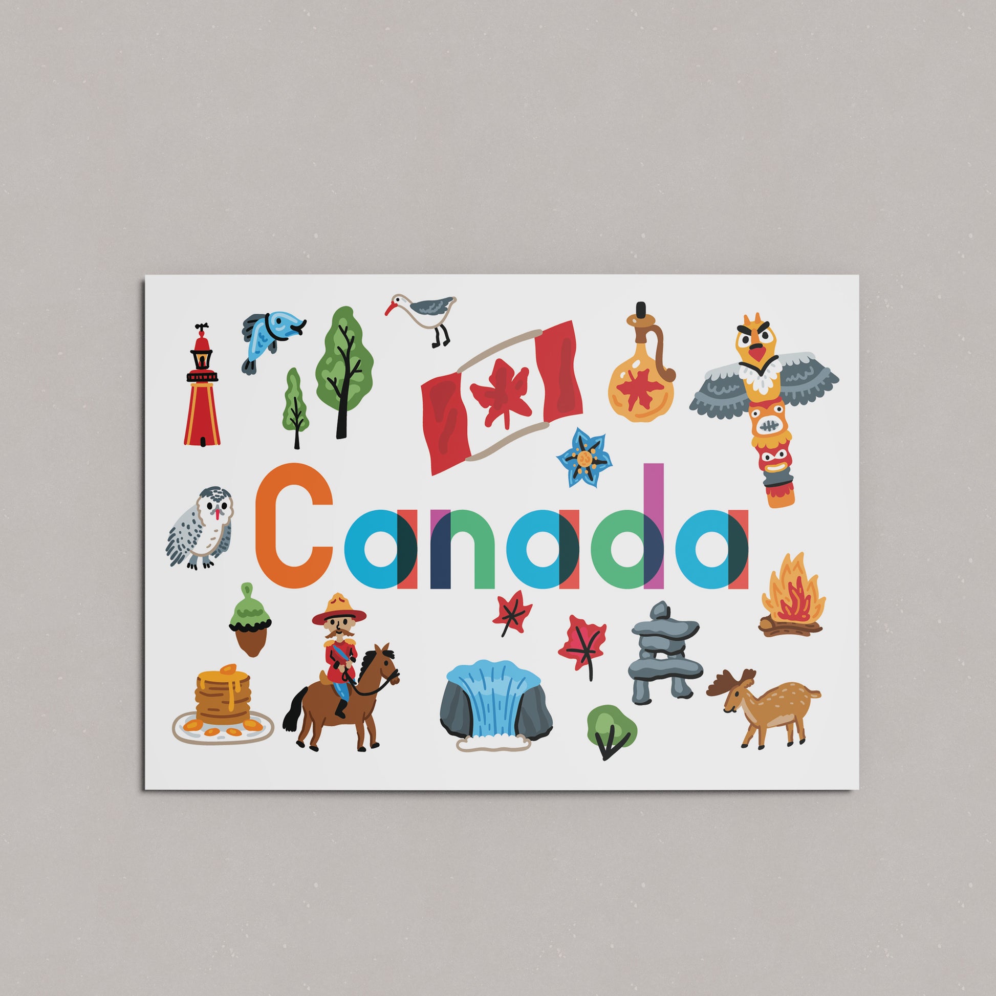 Canada Illustrated Art Print & Wall Art | Made in Canada - PhiloPerse