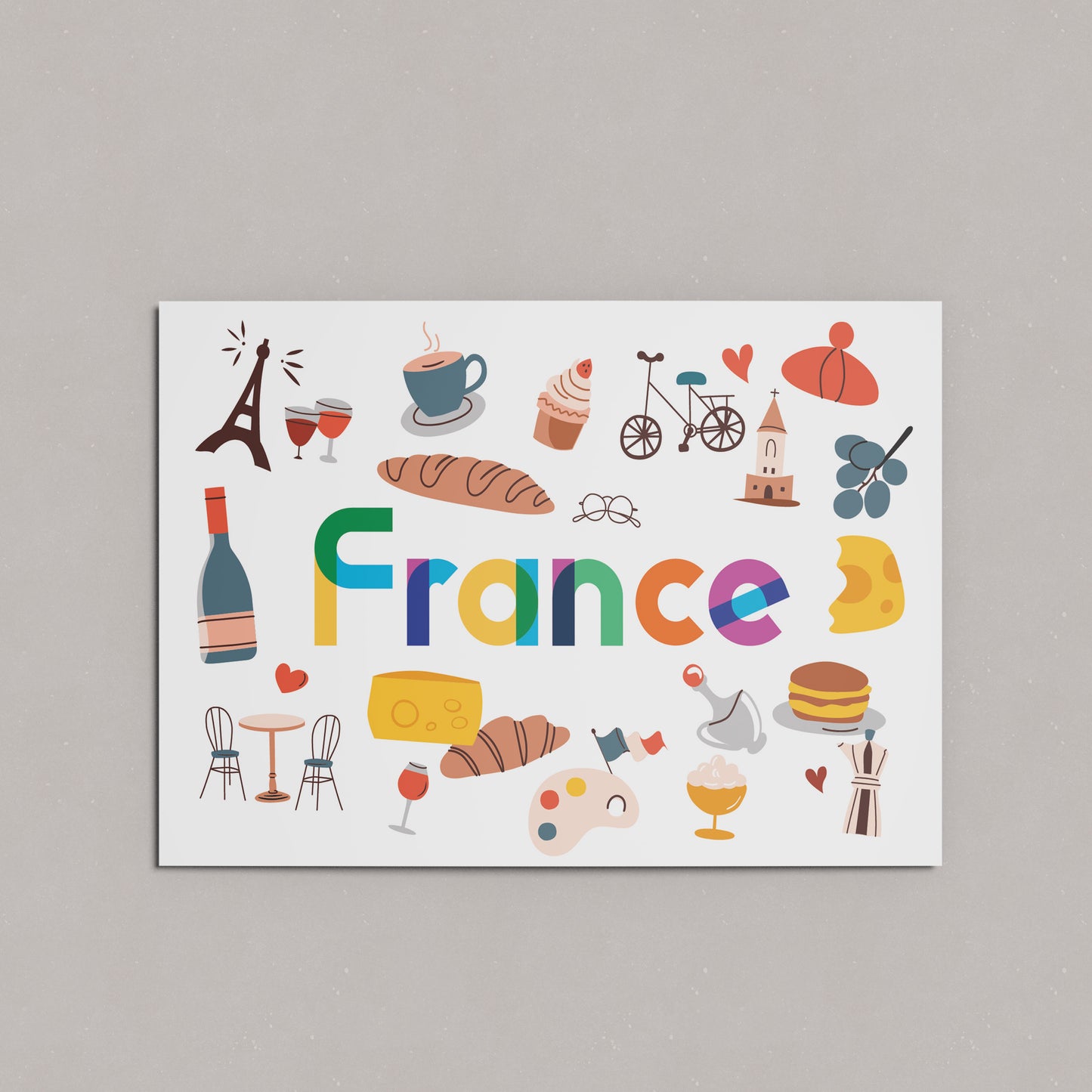 France Illustrated Art Print & Wall Art | Made in Canada - PhiloPerse