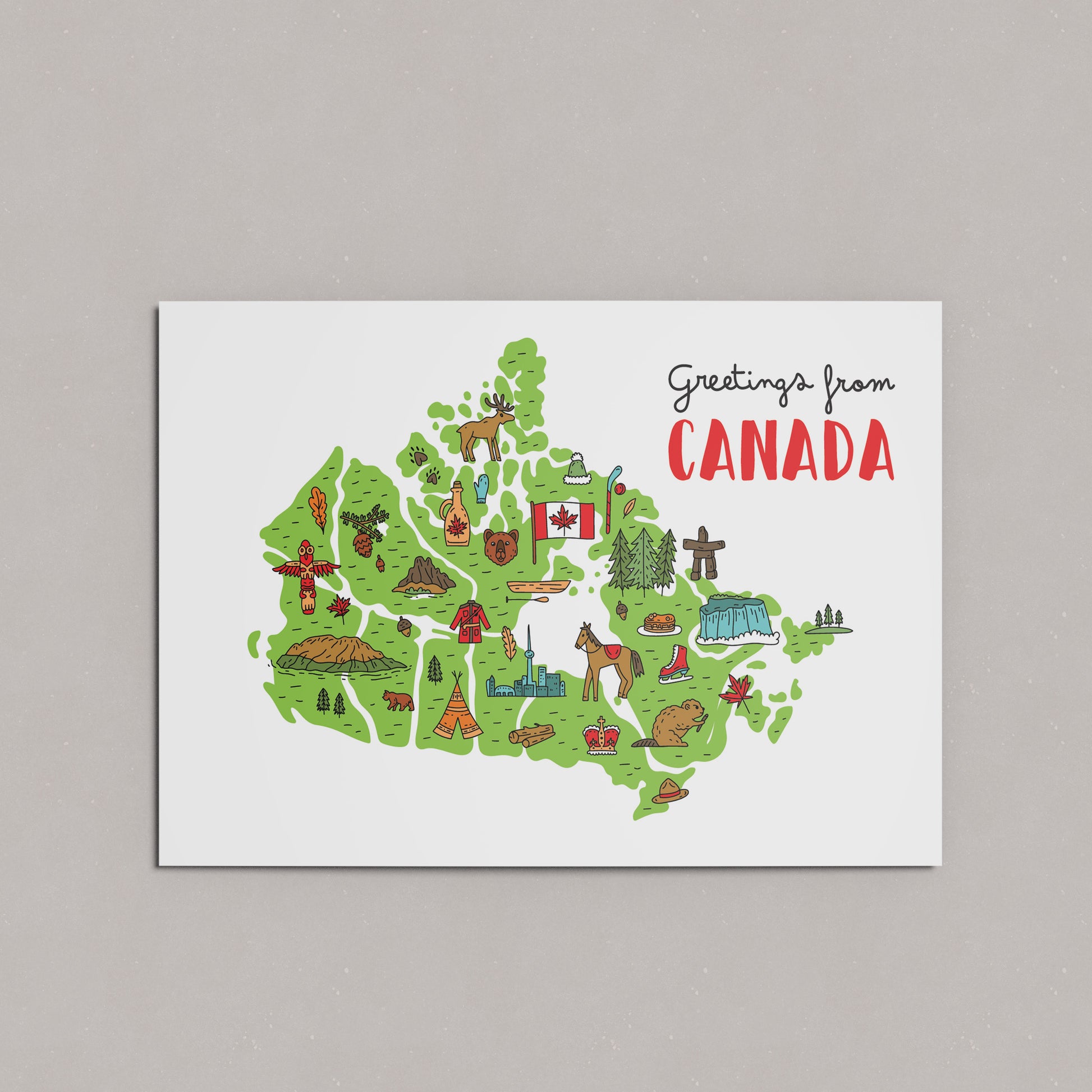 Greetings from Canada Icons Art Print & Wall Art | Made in Canada - PhiloPerse