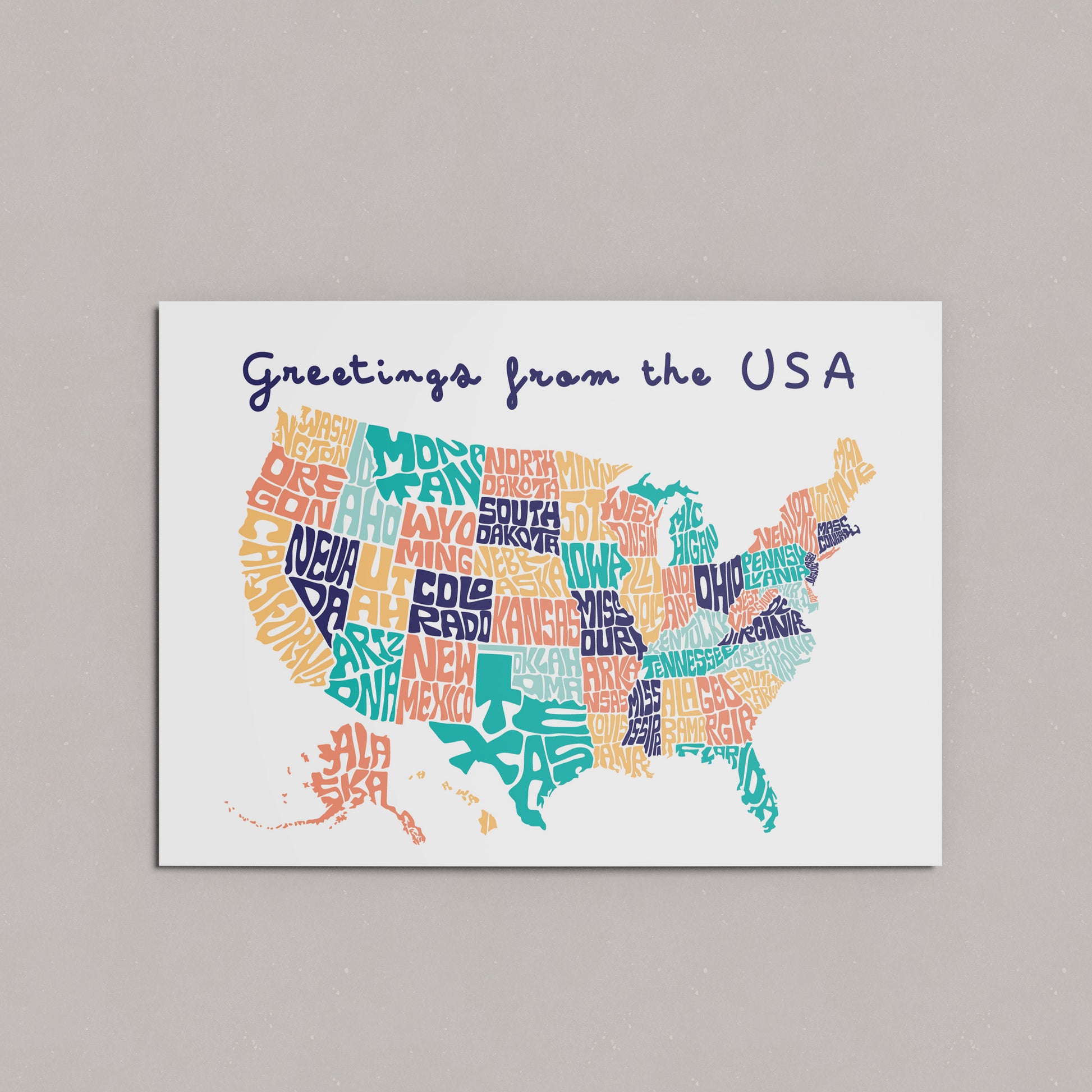 Greetings from the USA Art Print & Wall Art | Made in Canada - PhiloPerse