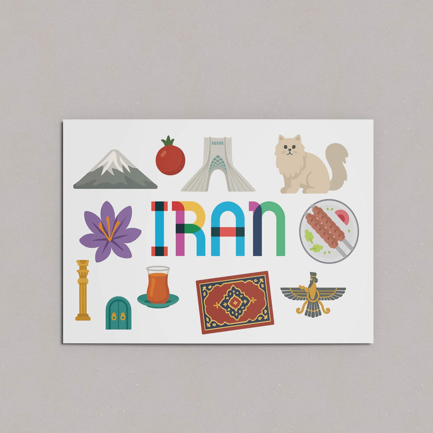 Iran Illustrated Art Print & Wall Art | Made in Canada - PhiloPerse