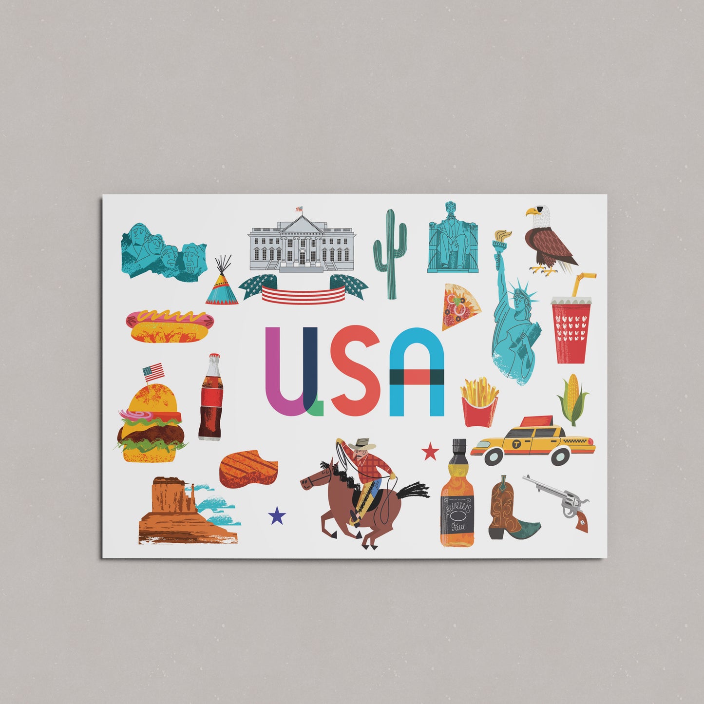 USA Illustrated Art Print & Wall Art | Made in Canada - PhiloPerse