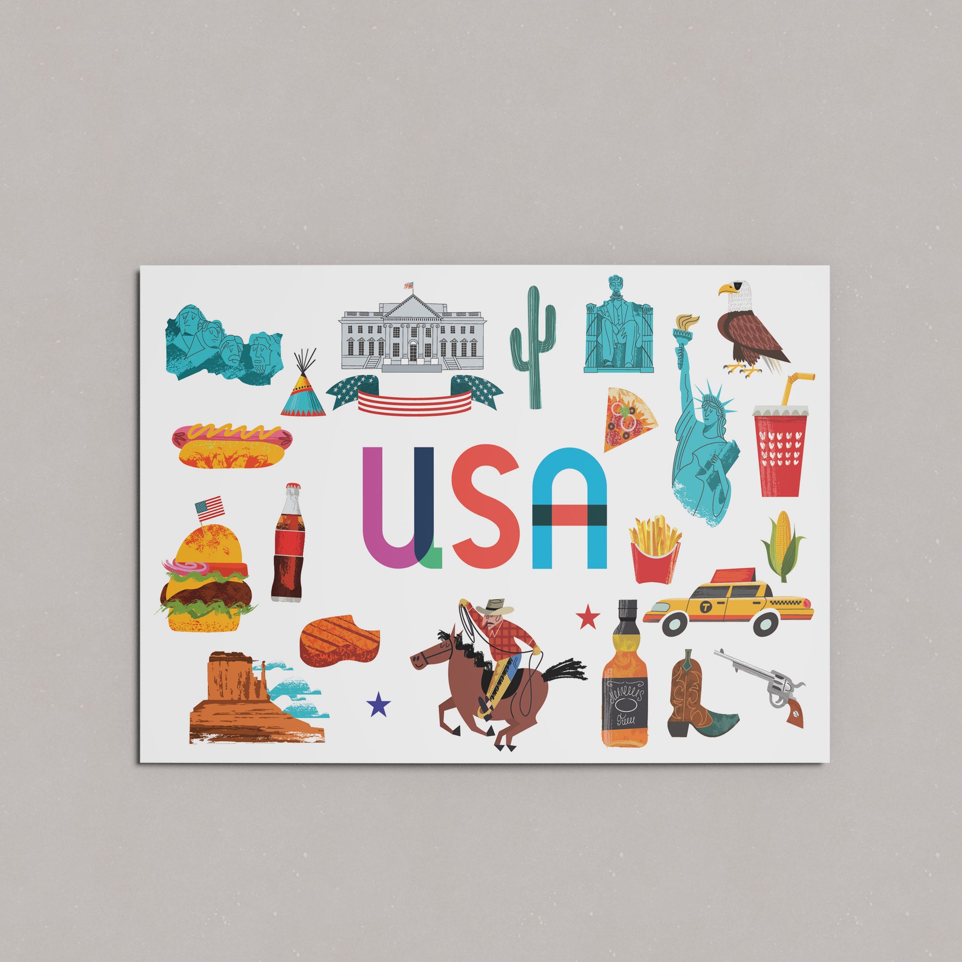 USA Illustrated Art Print & Wall Art | Made in Canada - PhiloPerse