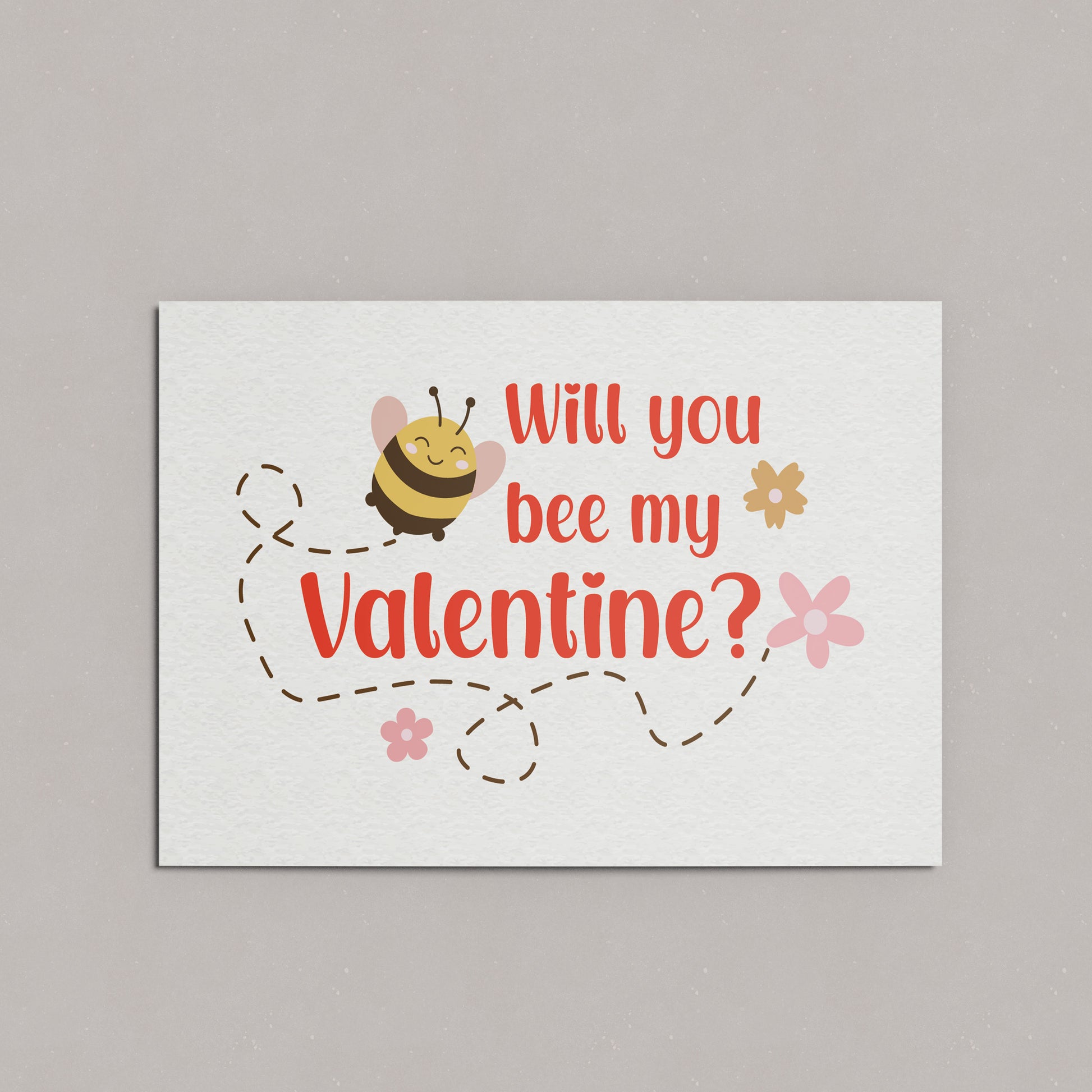 Will You Bee My Valentine? Art Print & Card | Made in Canada - PhiloPerse
