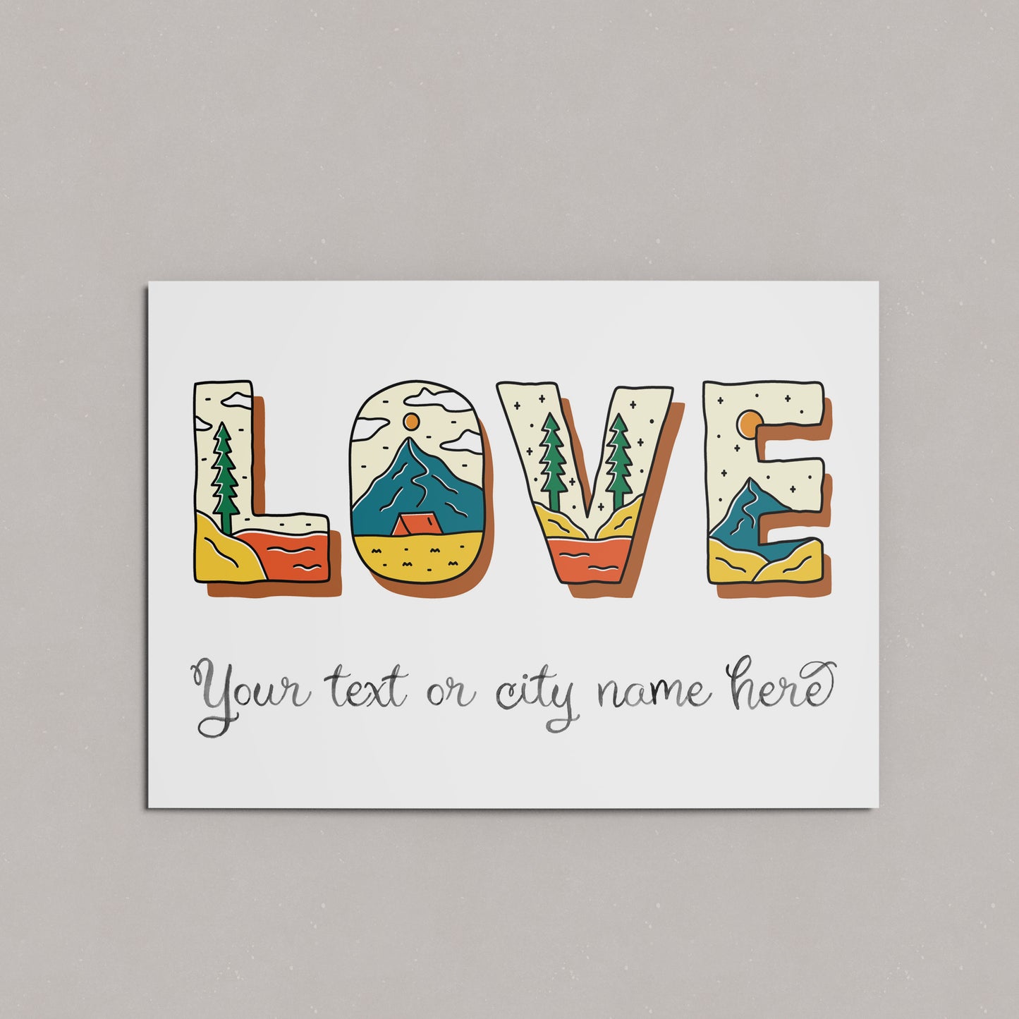 Custom Postcard – Personalized City Name or Text | Made in Canada - PhiloPerse