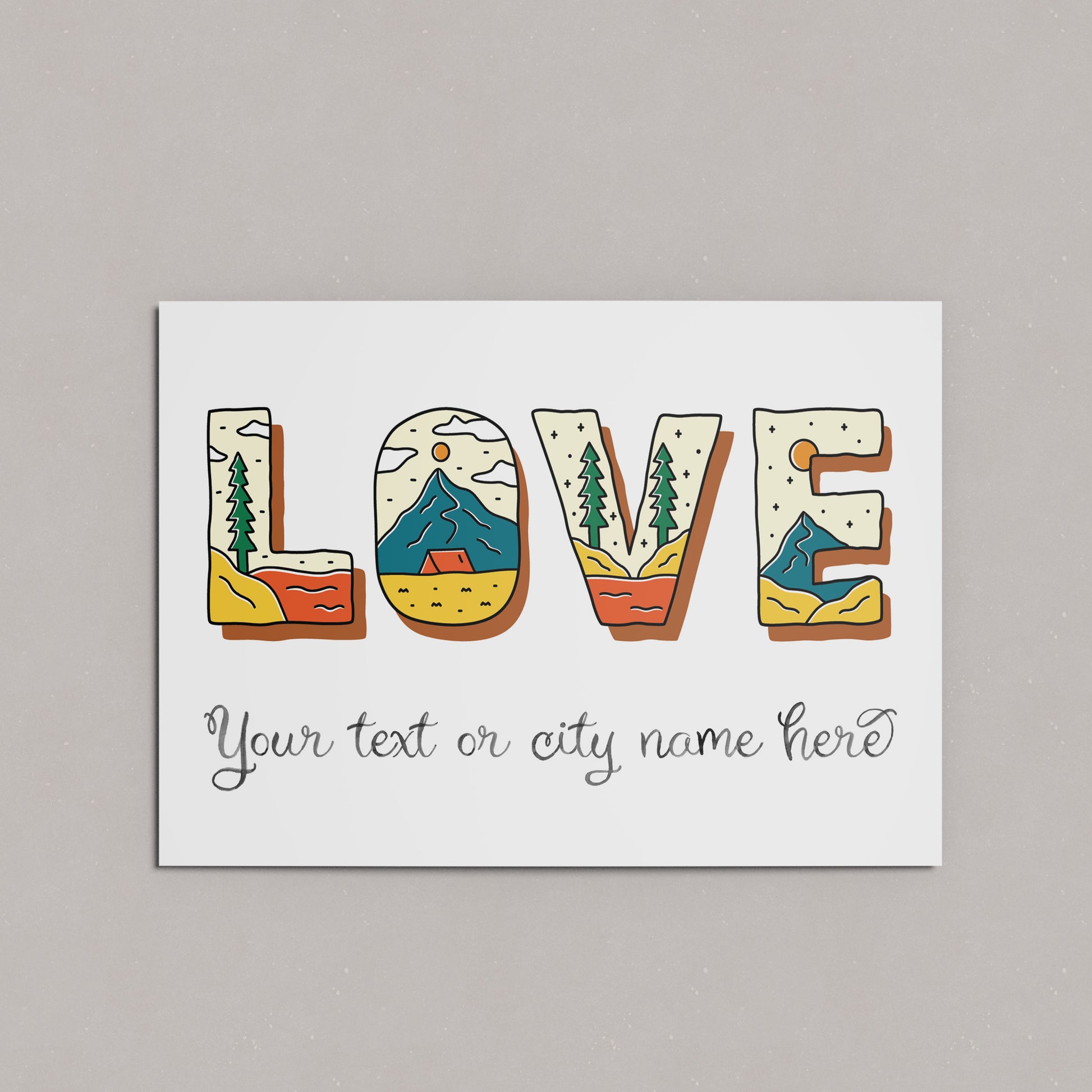 Custom Postcard – Personalized City Name or Text | Made in Canada - PhiloPerse