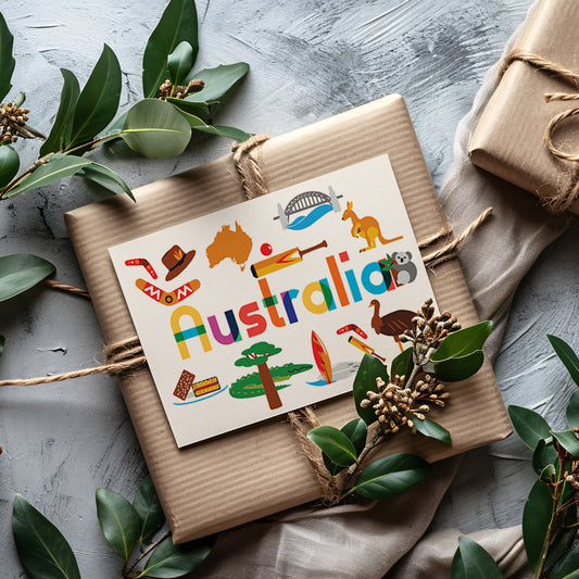 Australia Illustrated Postcard - PhiloPerse