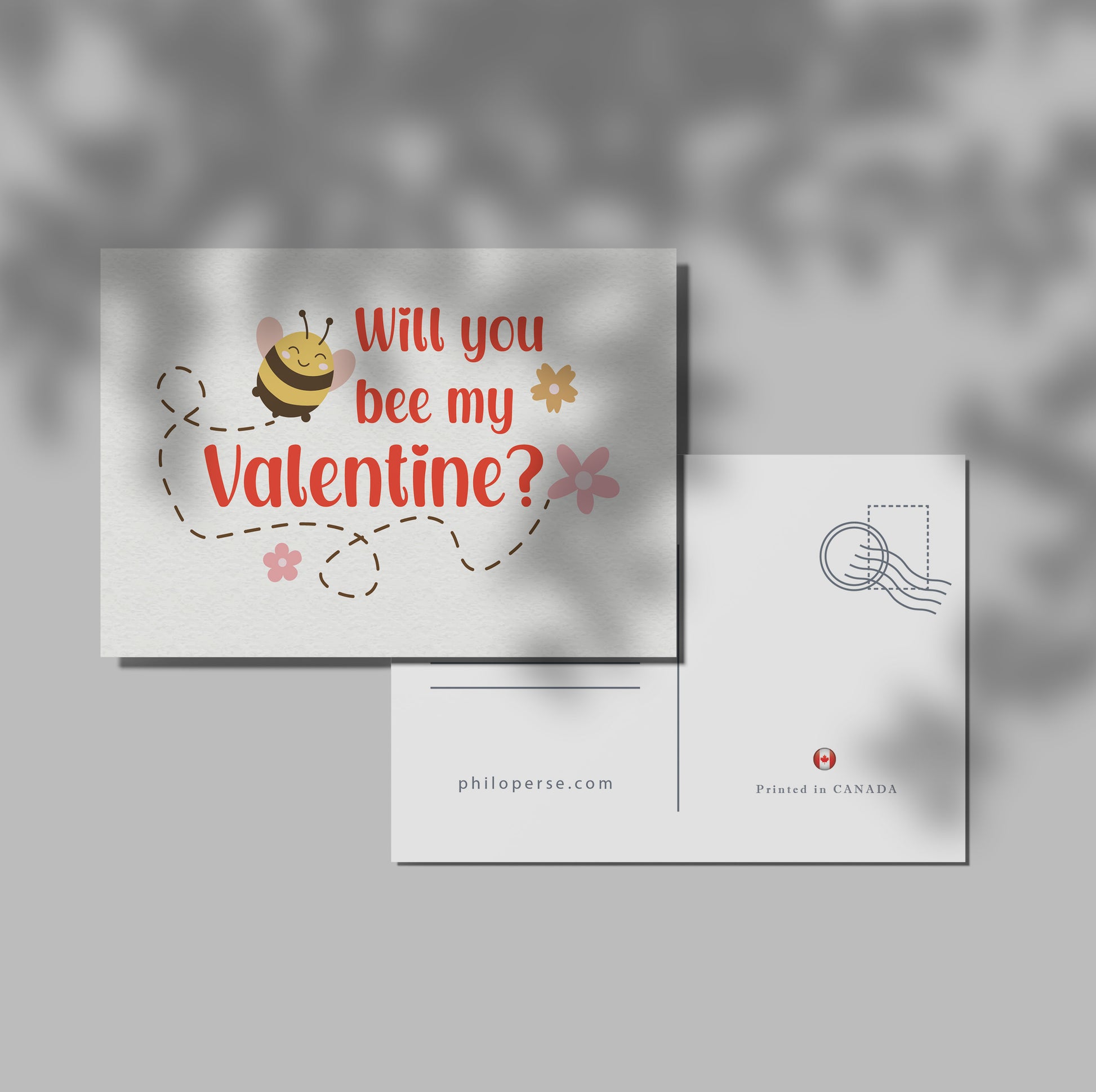Will You Bee My Valentine? Art Print & Card | Made in Canada - PhiloPerse