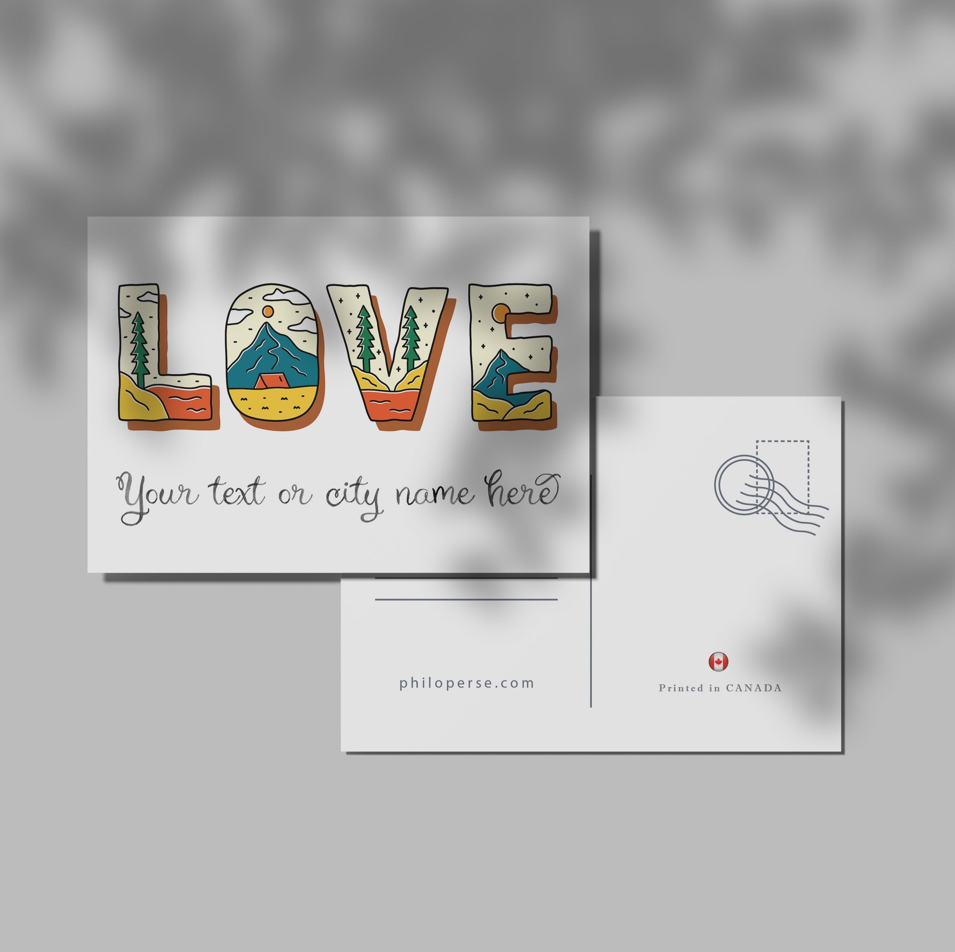 Custom Postcard – Personalized City Name or Text | Made in Canada - PhiloPerse