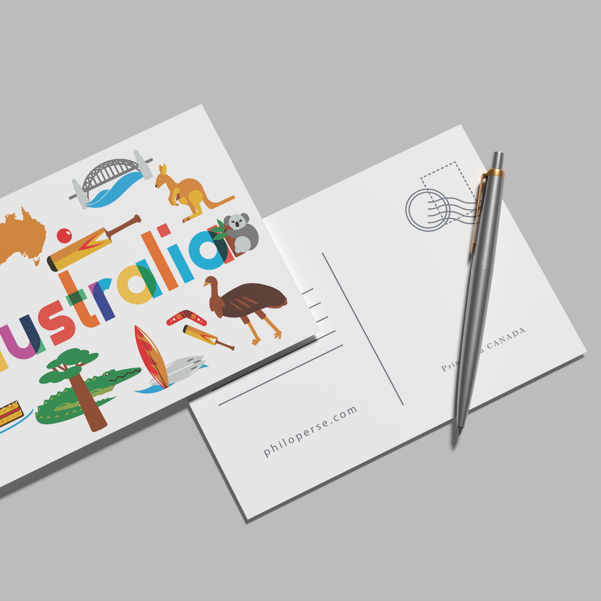 Australia Illustrated Postcard - PhiloPerse