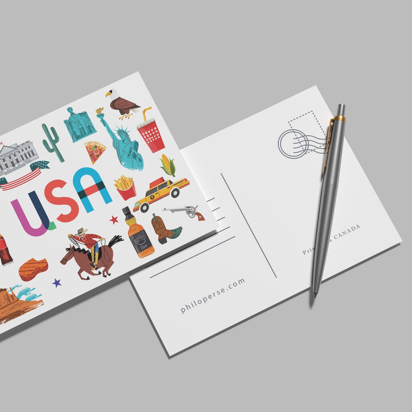 USA Illustrated Art Print & Wall Art | Made in Canada - PhiloPerse