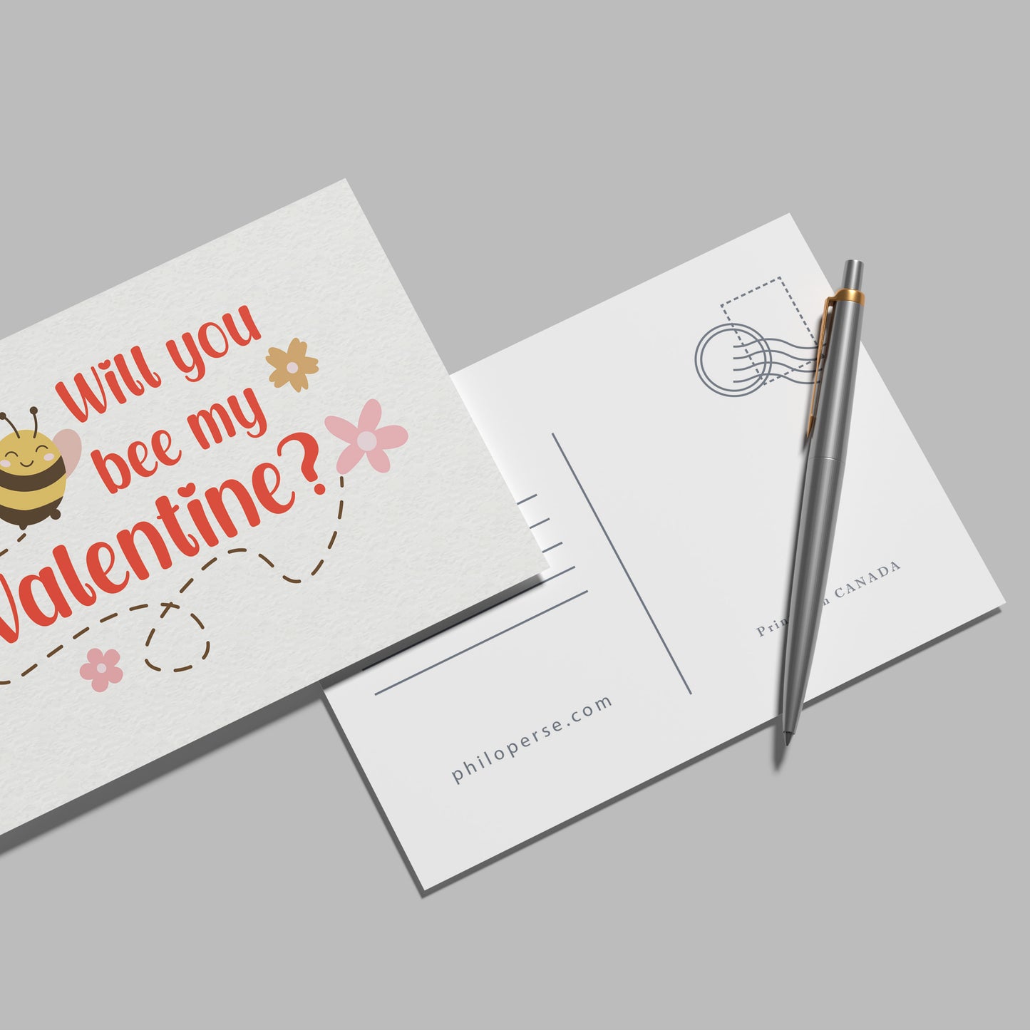 Will You Bee My Valentine? Art Print & Card | Made in Canada - PhiloPerse