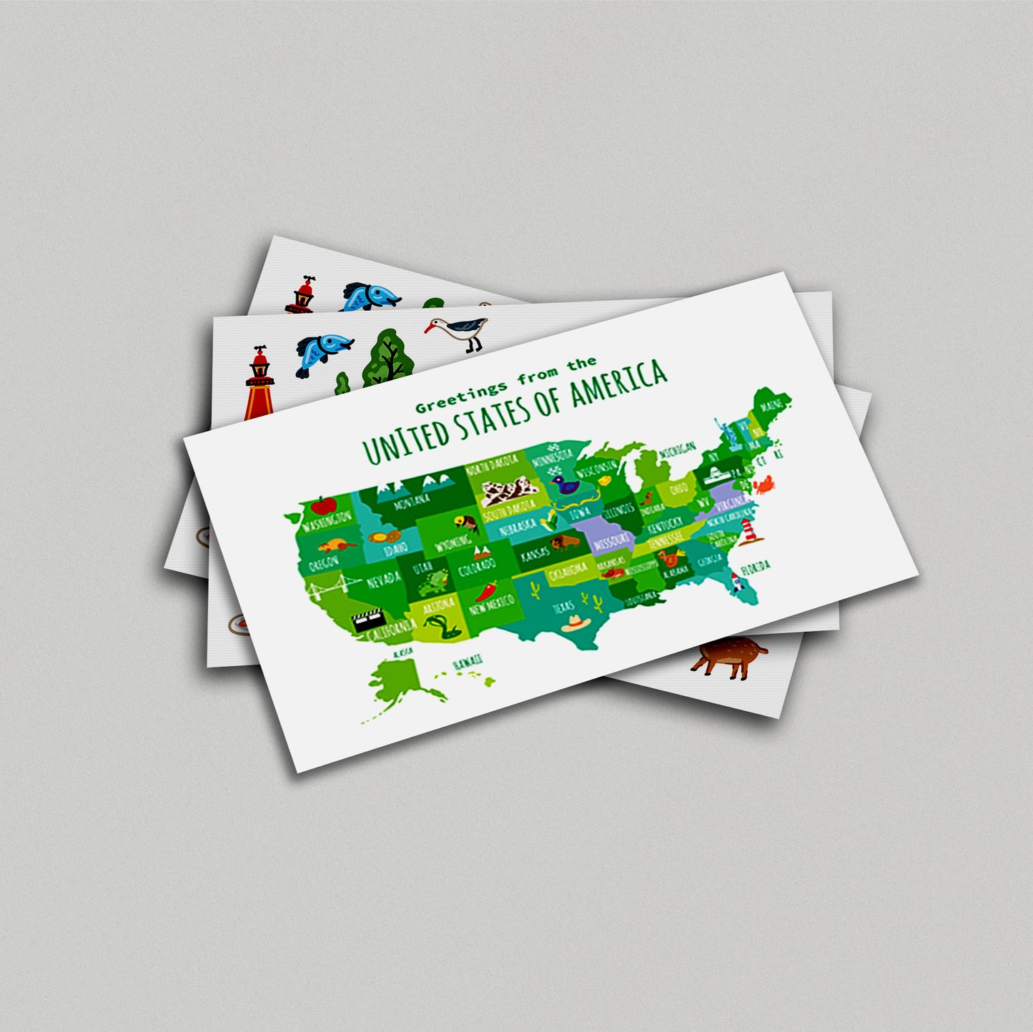 Greetings from the USA with Icons Art Print & Wall Art | Made in Canada - PhiloPerse