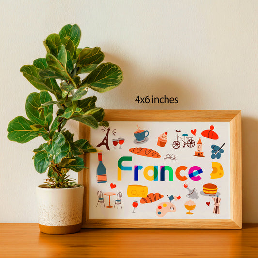 France Illustrated Art Print & Wall Art | Made in Canada - PhiloPerse
