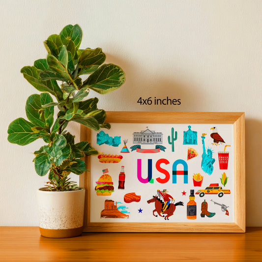 USA Illustrated Art Print & Wall Art | Made in Canada - PhiloPerse