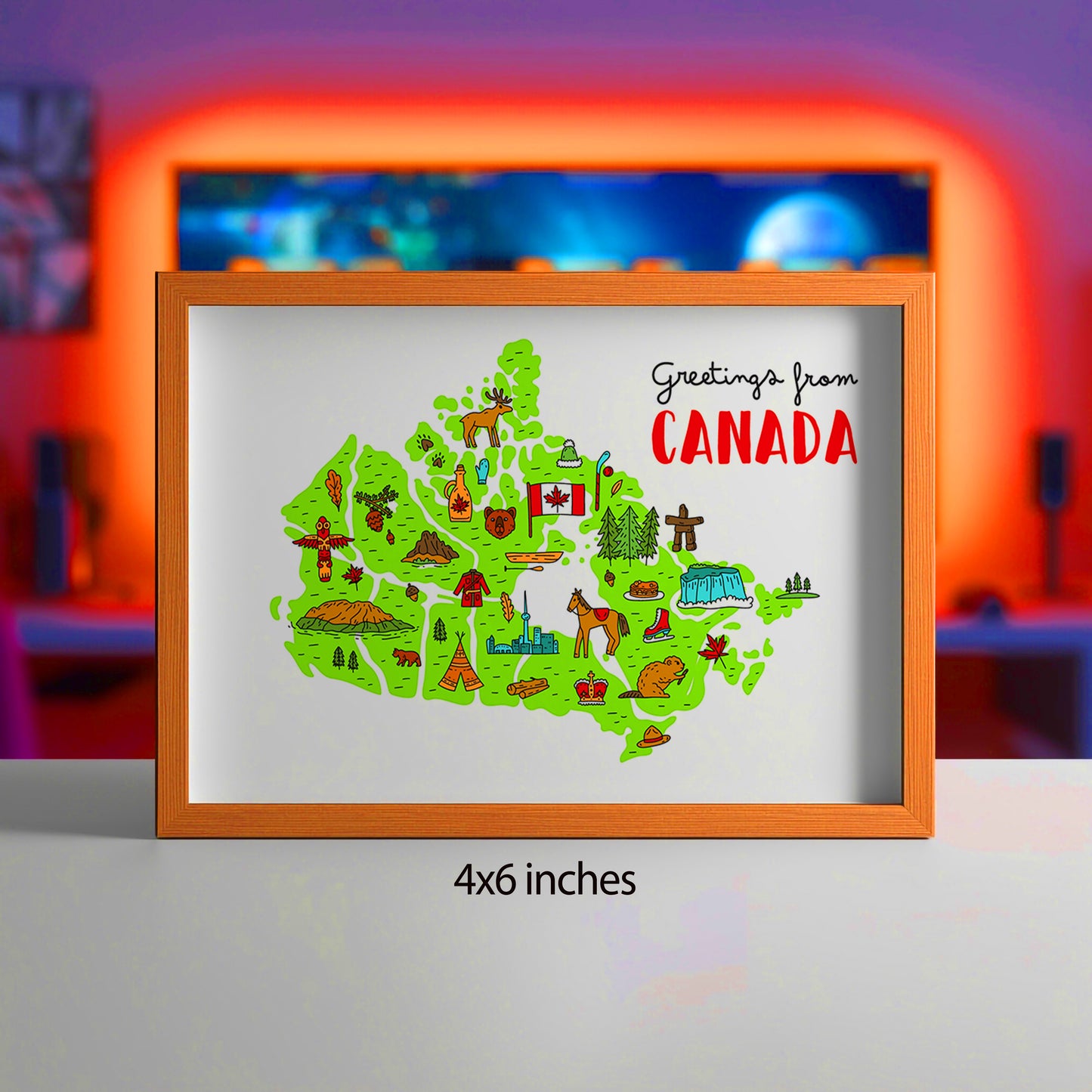 Greetings from Canada Icons Art Print & Wall Art | Made in Canada - PhiloPerse