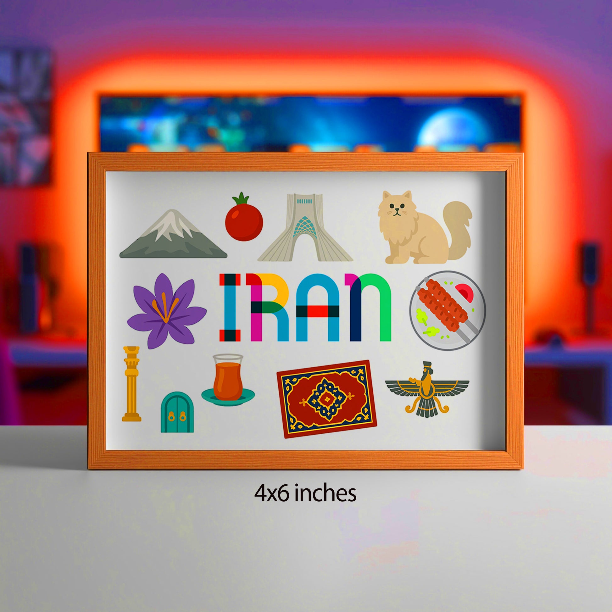 Iran Illustrated Art Print & Wall Art | Made in Canada - PhiloPerse