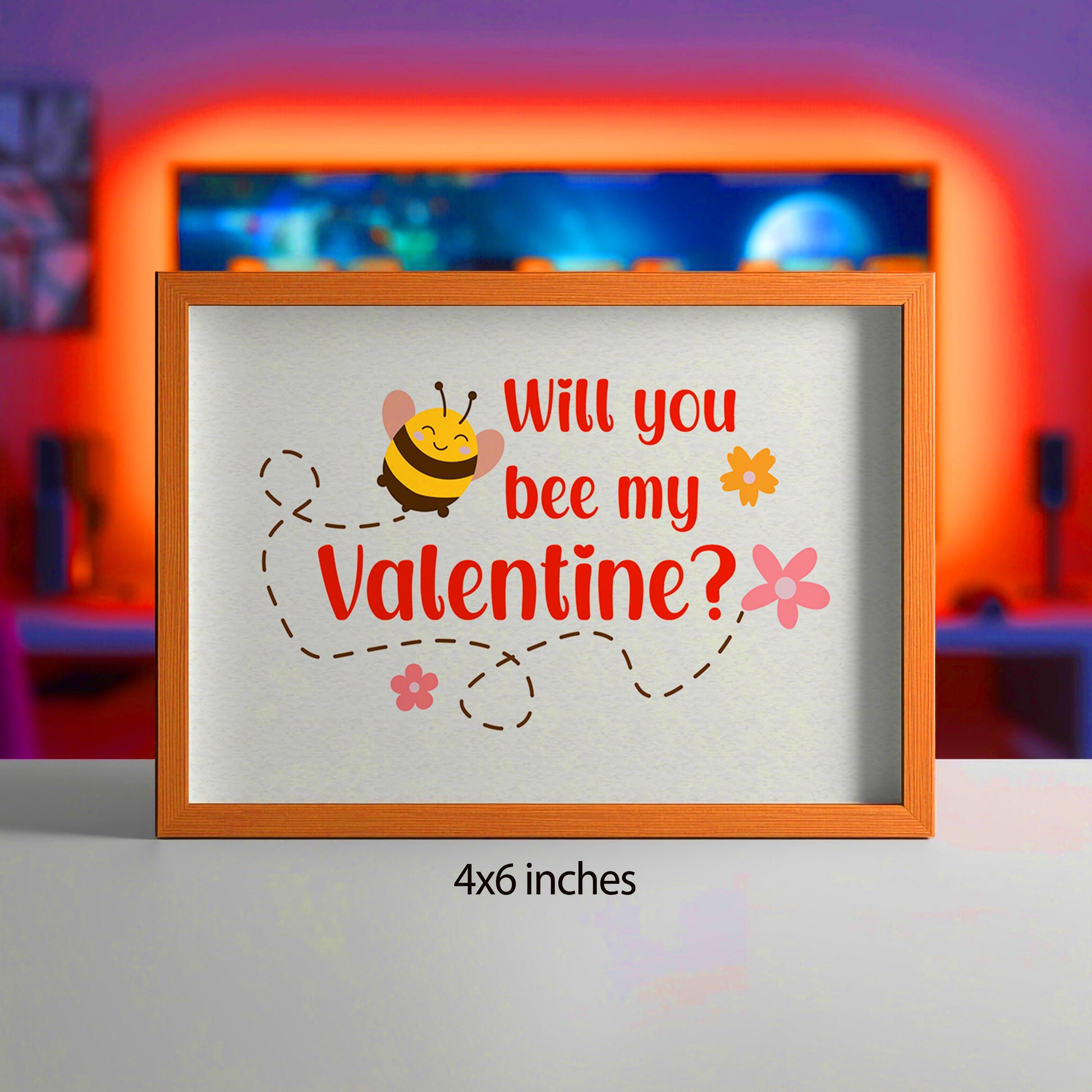 Will You Bee My Valentine? Art Print & Card | Made in Canada - PhiloPerse