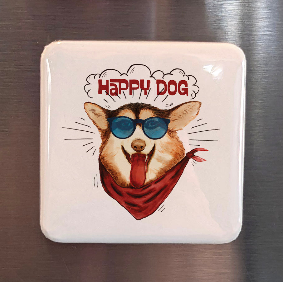 Happy Dog Magnet | Good Dog Good Mood | 2×2 | Made in Canada - PhiloPerse