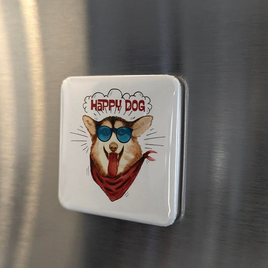 Happy Dog Magnet | Good Dog Good Mood | 2×2 | Made in Canada - PhiloPerse