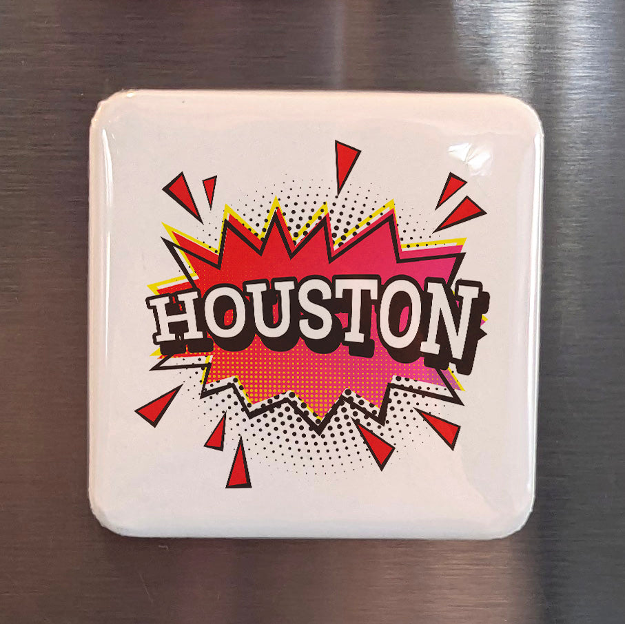 Houston Texas Magnet | Space City Boom | 2×2 | Made in Canada - PhiloPerse