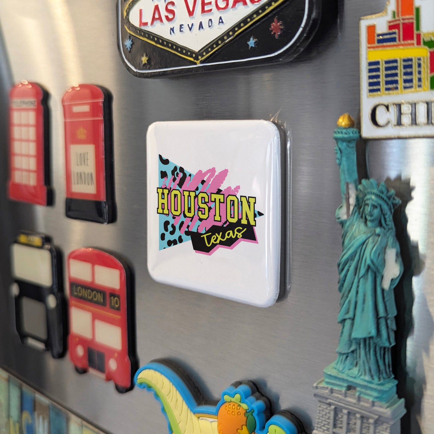 Houston Texas Magnet | Retro Glam | 2×2 | Made in Canada - PhiloPerse