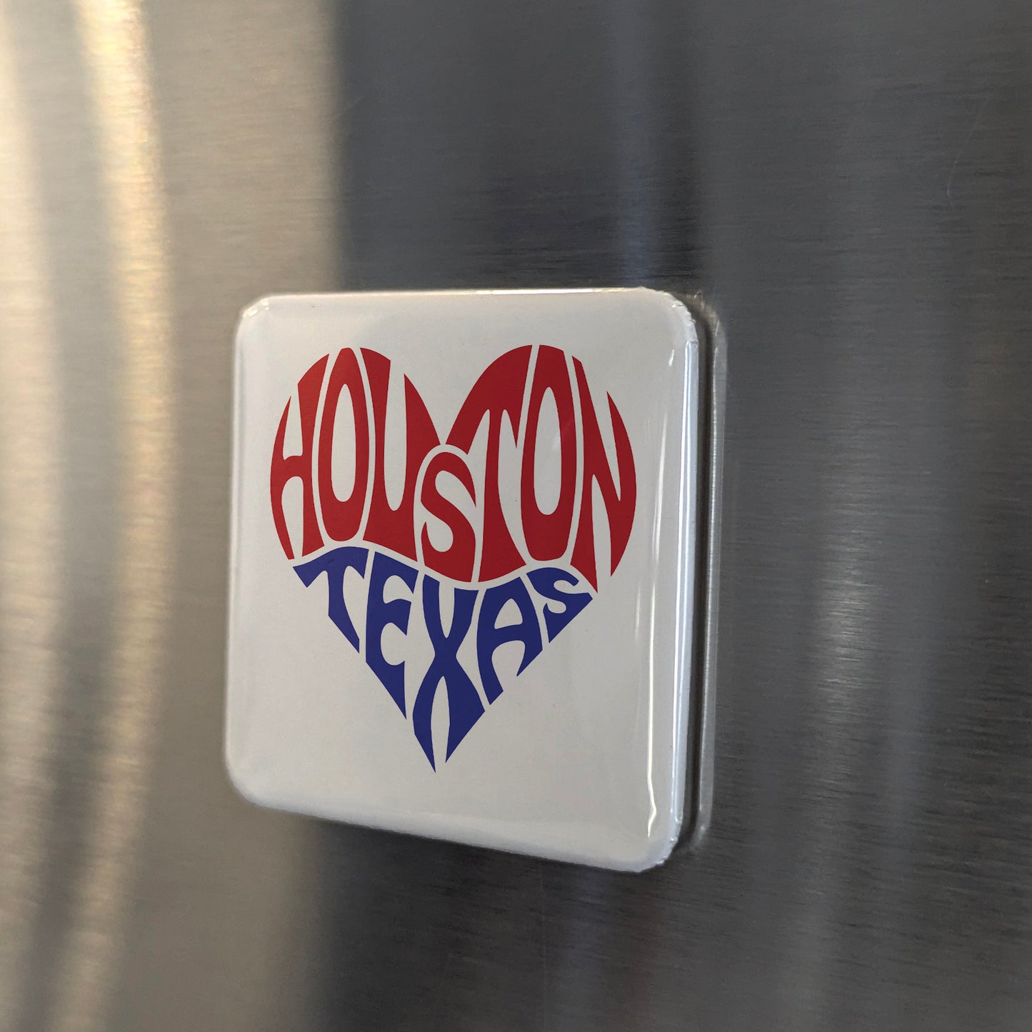 Houston Texas Magnet | Word Heart | 2×2 | Made in Canada - PhiloPerse