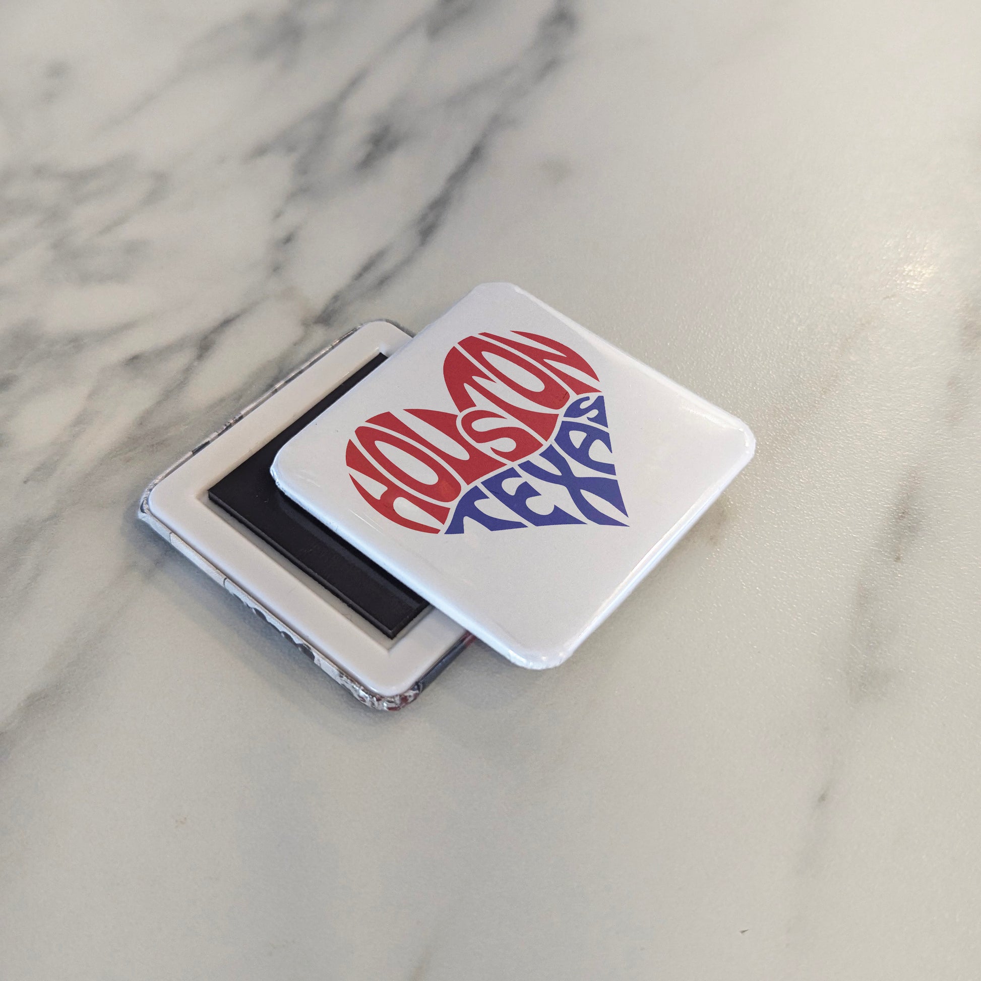 Houston Texas Magnet | Word Heart | 2×2 | Made in Canada - PhiloPerse
