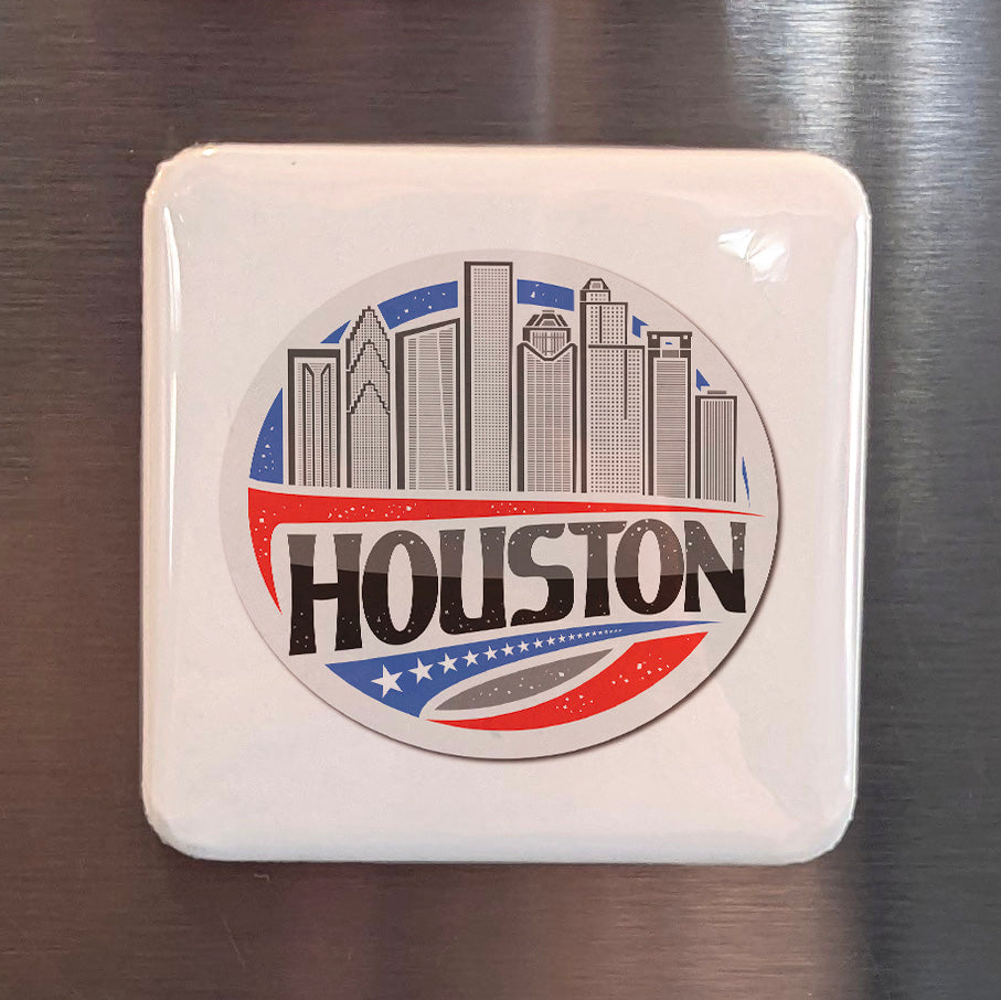 Houston Texas Magnet | Patriot Skyline | 2×2 | Made in Canada - PhiloPerse