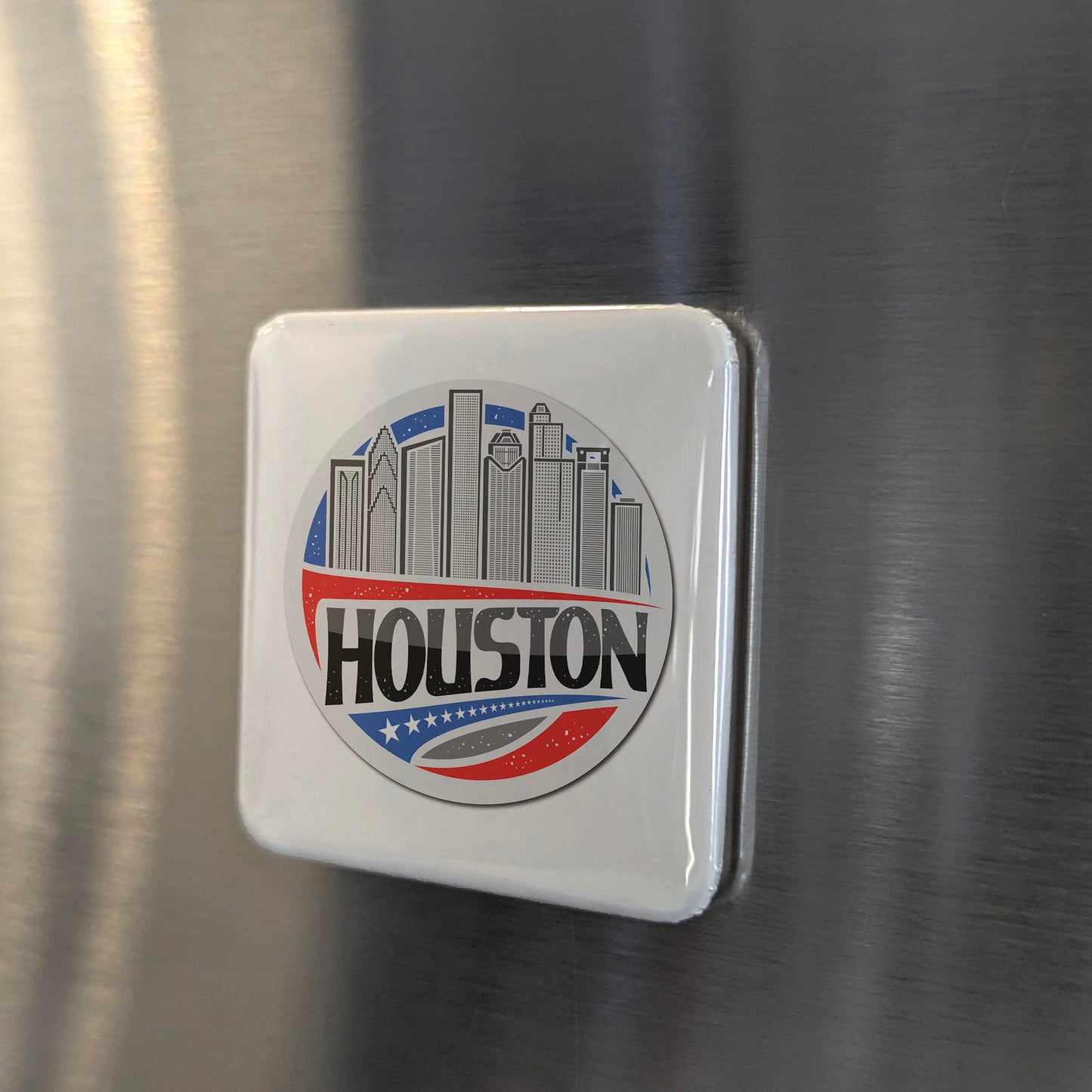 Houston Texas Magnet | Patriot Skyline | 2×2 | Made in Canada - PhiloPerse