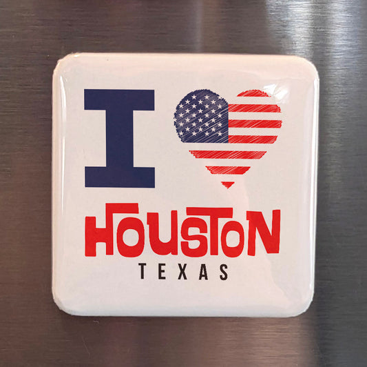 Houston Texas Magnet | I love Houston | 2x2 | Made in Canada - PhiloPerse