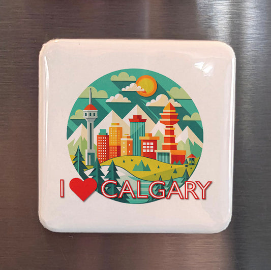 I love Calgary V.2 Fridge Magnet - PhiloPerse