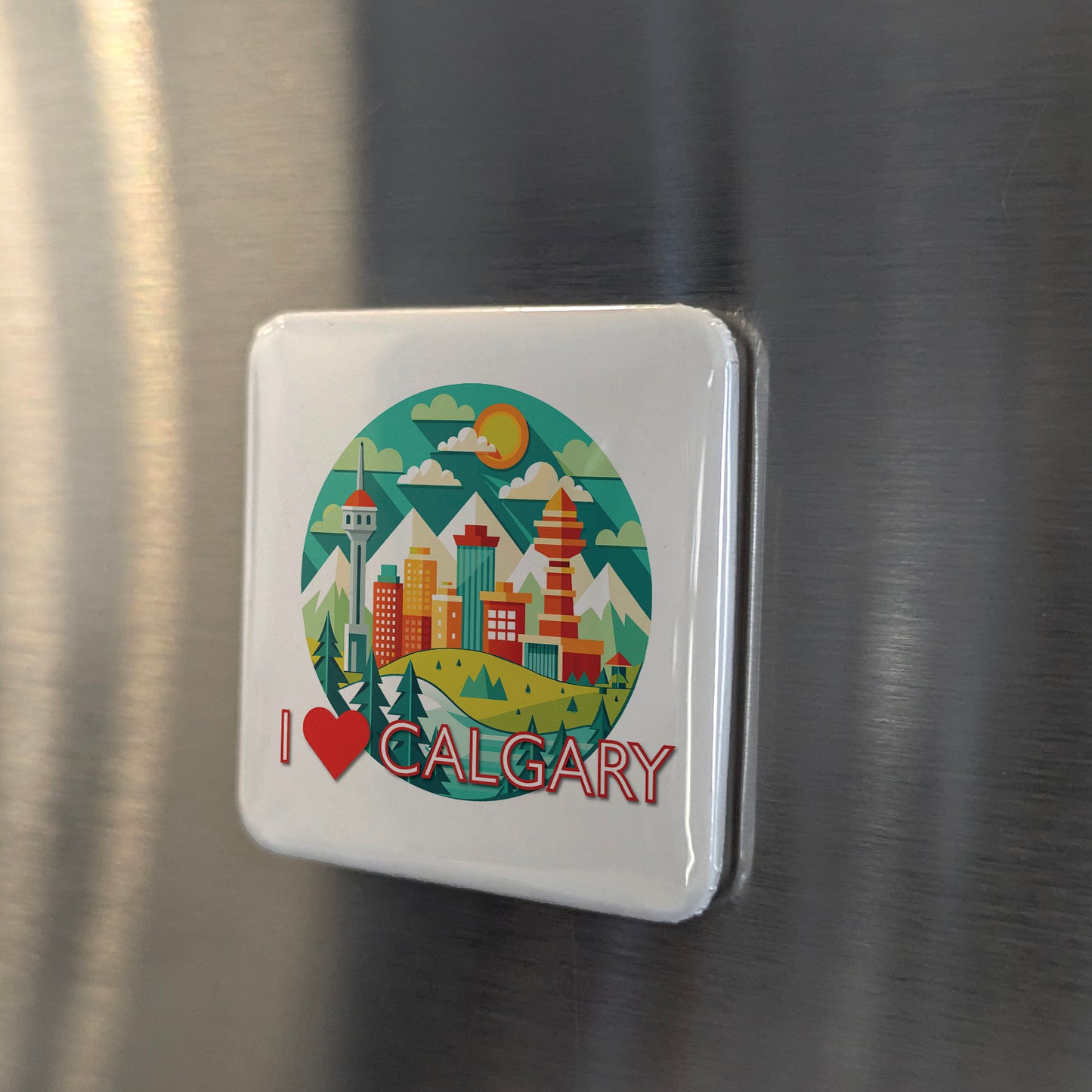 I love Calgary V.2 Fridge Magnet - PhiloPerse