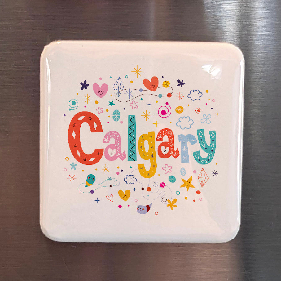 I love Calgary V.3 Fridge Magnet - PhiloPerse