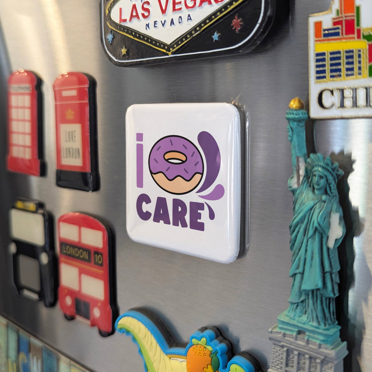 I Donut Care Magnet | Sweet Indifference | 2×2 | Made in Canada - PhiloPerse