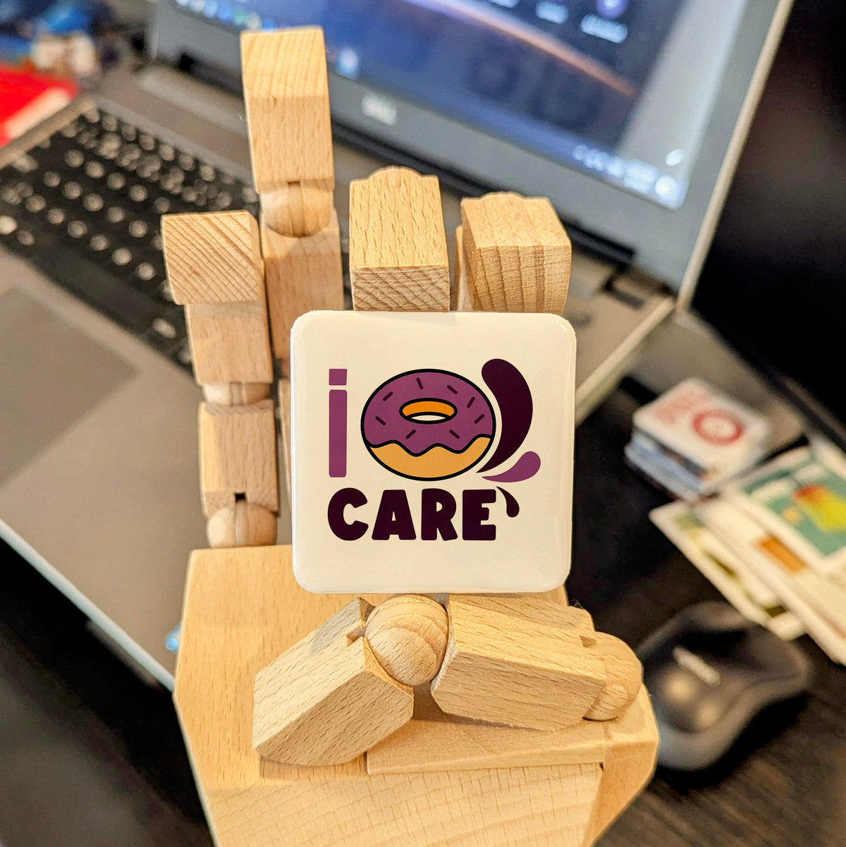 I Donut Care Magnet | Sweet Indifference | 2×2 | Made in Canada - PhiloPerse